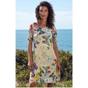 Johnny Was Mitchi Butterfly Floral Swing Dress
